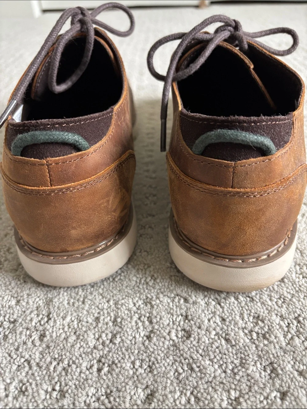 TOMS Brown Leather Derby Shoes with Dark Brown Laces Men’s Size 12